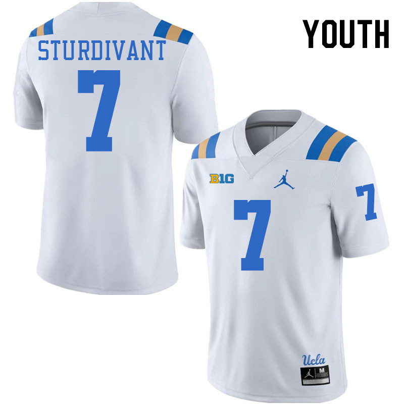 Youth #7 J.Michael Sturdivant Big 10 Conference College Football Jerseys Stitched-White